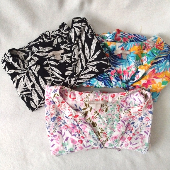 Woman Within Tops - Woman Within Lot of 3 Floral Tanks 3X Lightweight Flowy Tops